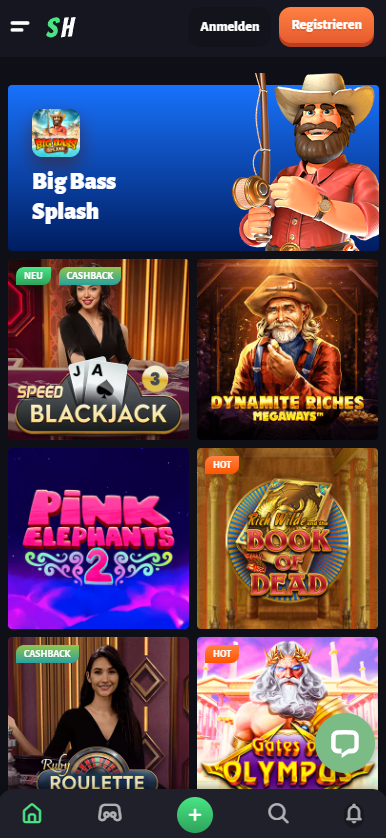 Slothunter Casino Mobile App - Lobby